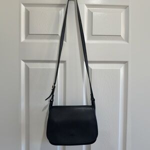 Longchamp Le Foulonné Black Leather Crossbody Bag + Dust Bag